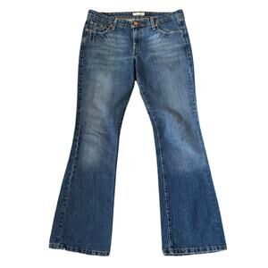 Levis 518 Superlow Bootcut Jeans Womens 13L 35x32 Medium Wash Blue Denim Red Tab